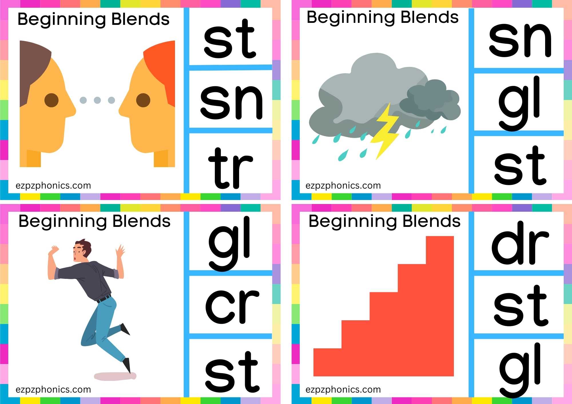 ST Beginning Blends Clip Cards Look At The Images And Clip The Correct Letters Set 2